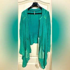 Free People Turquoise Cardigan Sz Meduim
